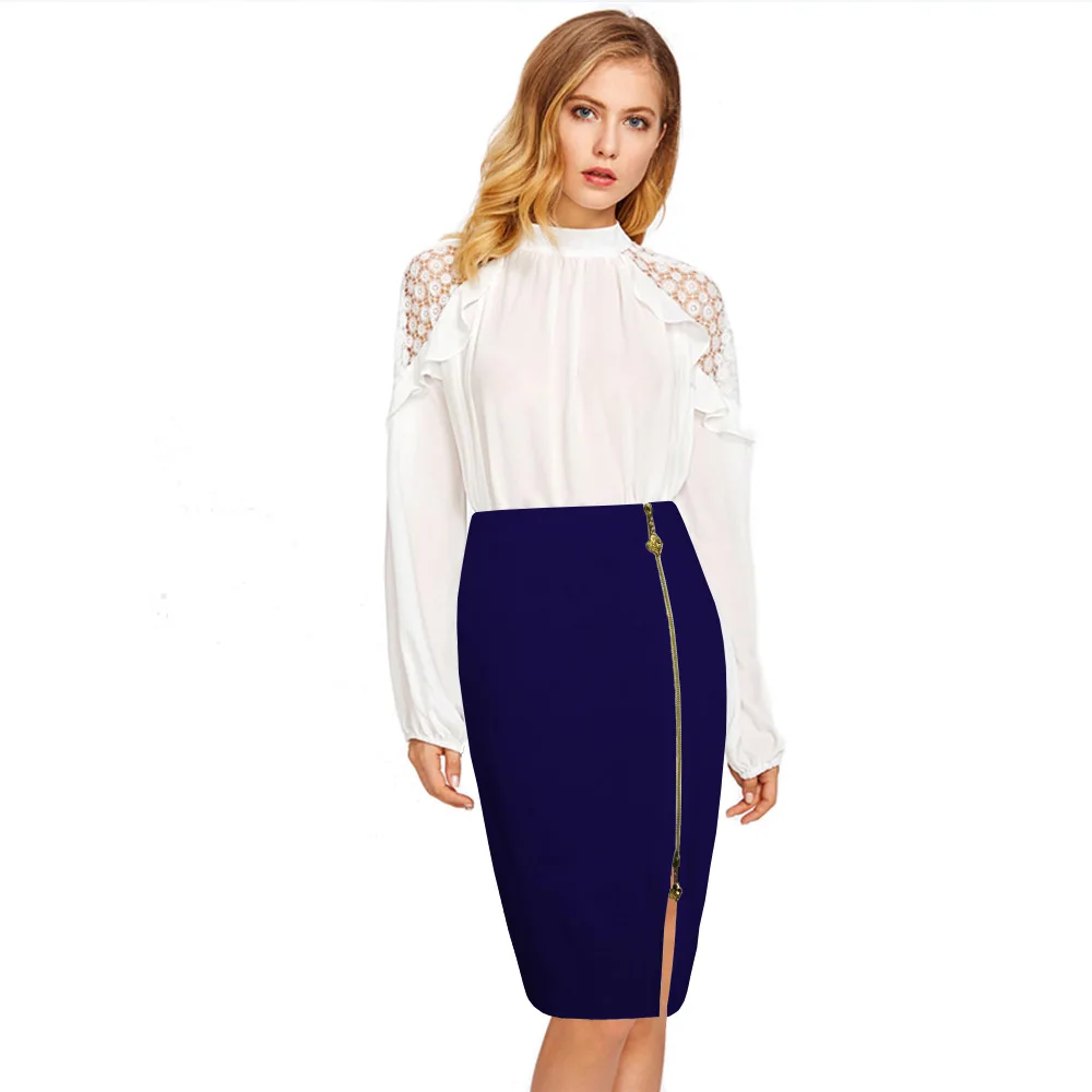 Плюс Размеры Новый модные пикантные Для женщин Bodycon Юбки для Разделение Империя