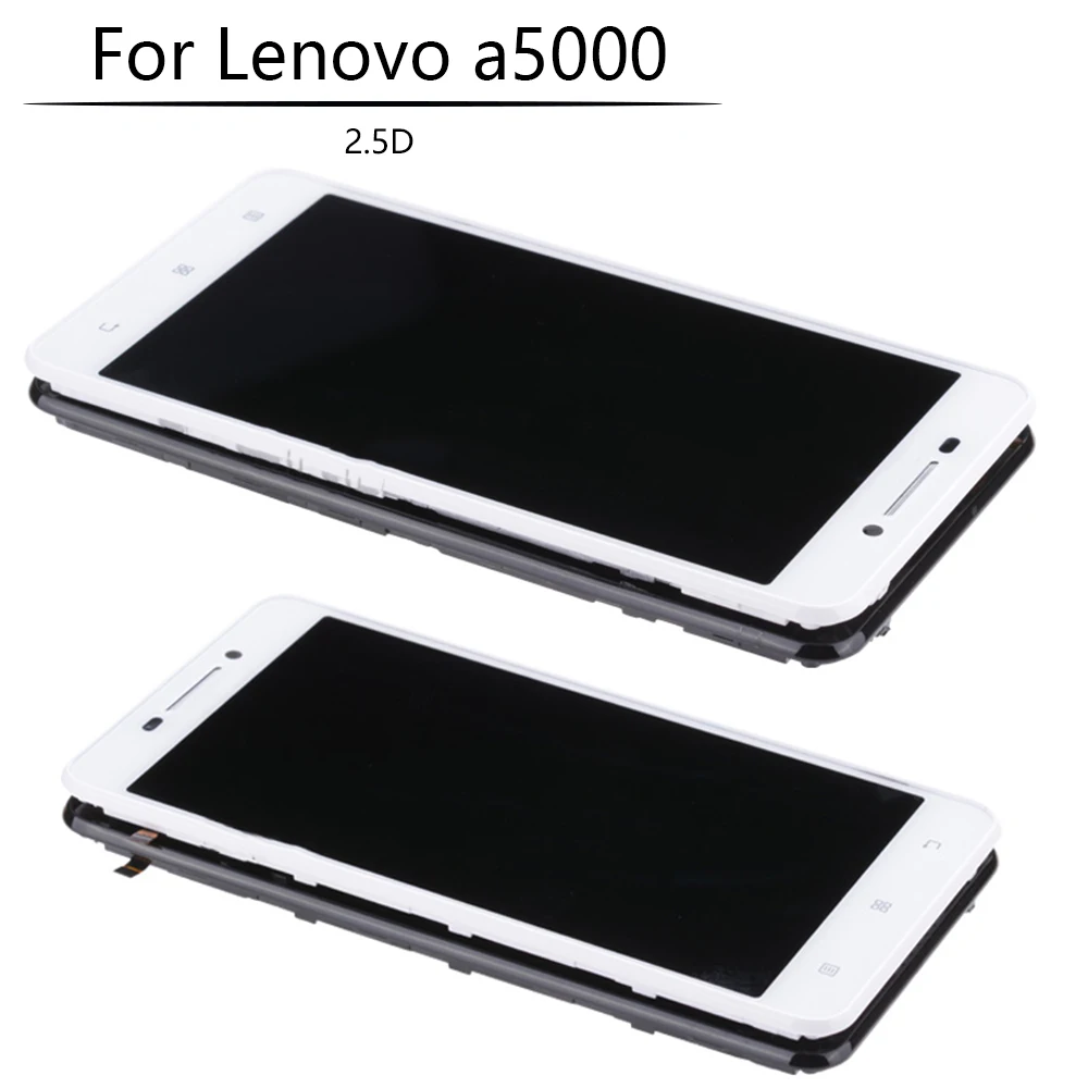 5 0 &quotЧерный Белый для LENOVO A5000 ЖК дисплей сенсорный экран с рамкой дигитайзер
