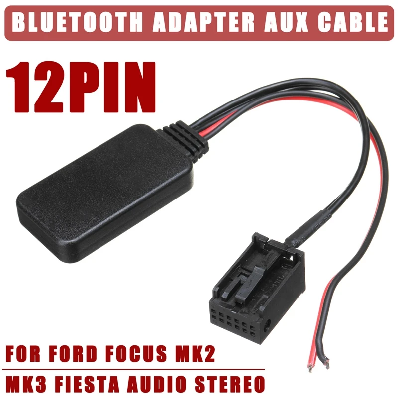 12-Pin Car Wireless Bluetooth Module Music Adapter Stereo Auxiliary Receiver Aux Audio Cable For F-o-r-d Focus Mk2&3 Fiesta | Автомобили