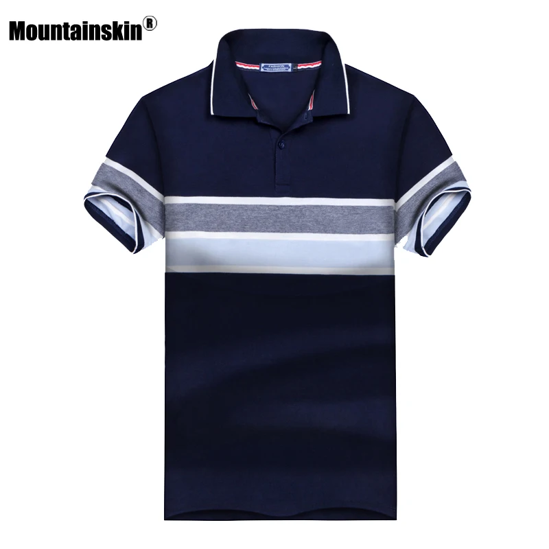 Mountainskin New Summer Men's Shirt Stand Collar Cotton Short Sleeve Camisas Male Shirts Men Tops 3XL SA441