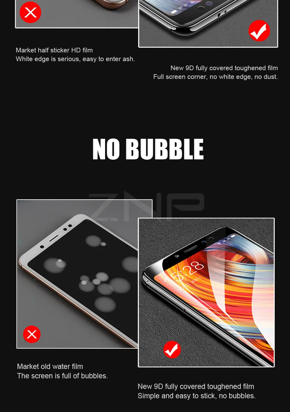 ZNP 9D полное покрытие из закаленного стекла для Xiaomi Redmi 5 Plus 6 Pro S2 4X 6A стекло для Redmi Note 6 5 Pro 5A защита экрана