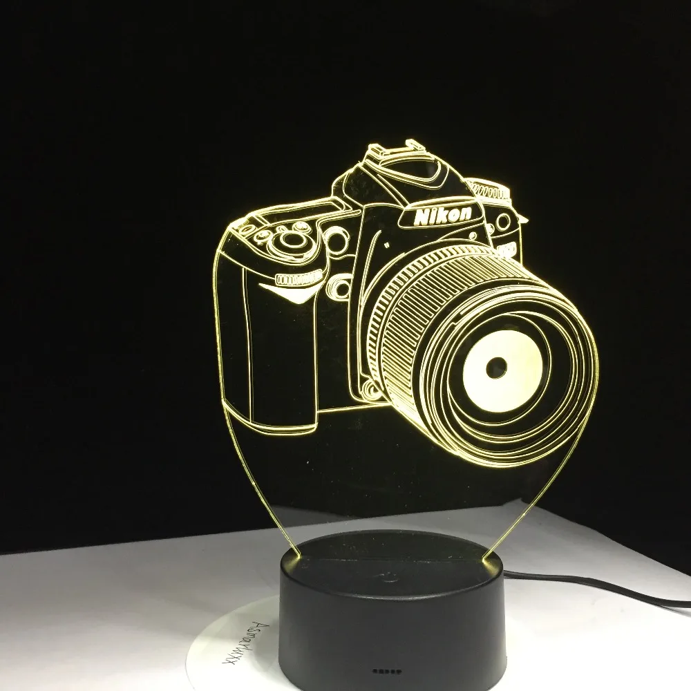 Новинка подарки 3D акриловая развлекательная камера иллюзия светодиодный лампа