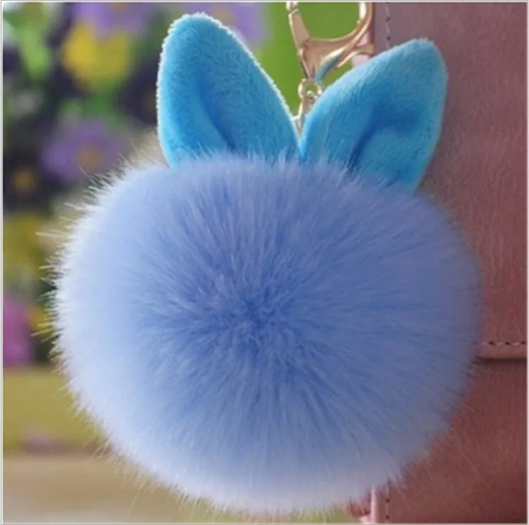 Новый мини плюшевый брелок Kawaii с помпоном из кроличьего меха милый модный