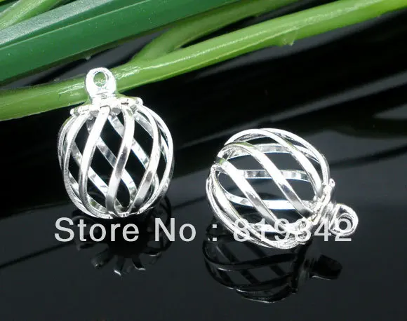 Бесплатная доставка 50 шт./лот посеребренные полые филигранные бусины Подвески