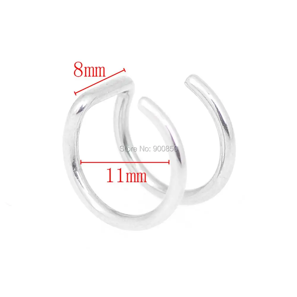 Серьги клипсы для мужчин и женщин посеребренные украшения завитка ушной