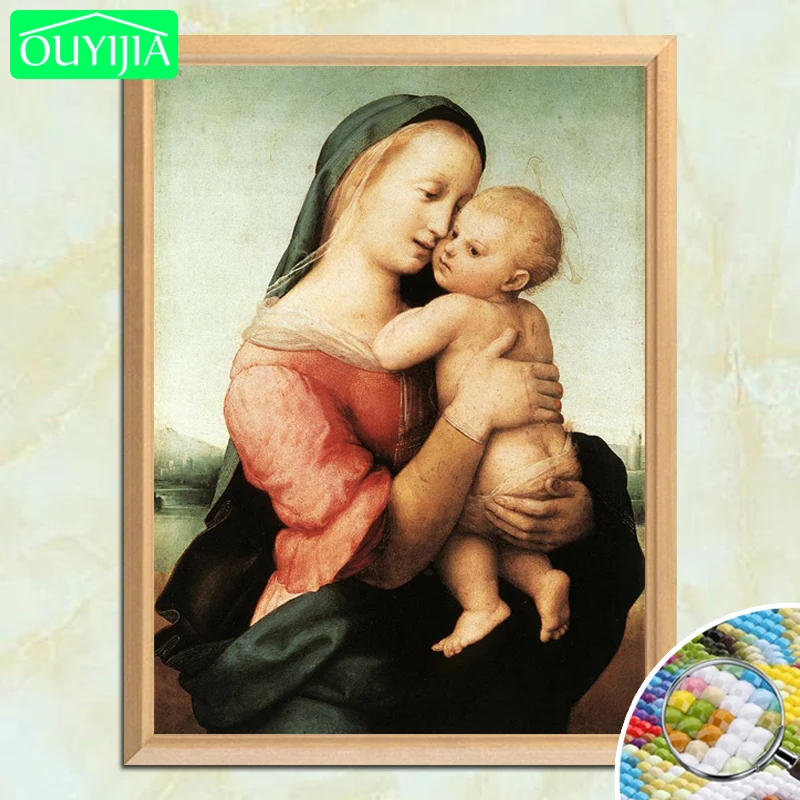 Алмазная картина Raphael известная Tempi Madonna 5D алмазная живопись DIY полностью