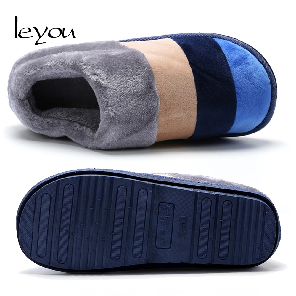 Leyou/мужские зимние домашние тапочки Сезон осень зима Домашние Нескользящая обувь