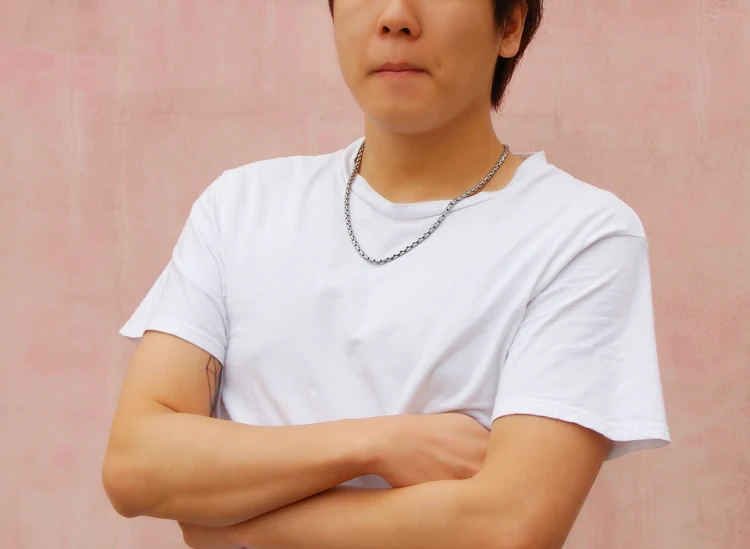 Новое мужское тайское серебряное ожерелье в стиле ретро, дизайнерское серебряное ожерелье 5 мм56см, однотонное серебряное ожерелье, мужские очаровательные ювелирные изделия