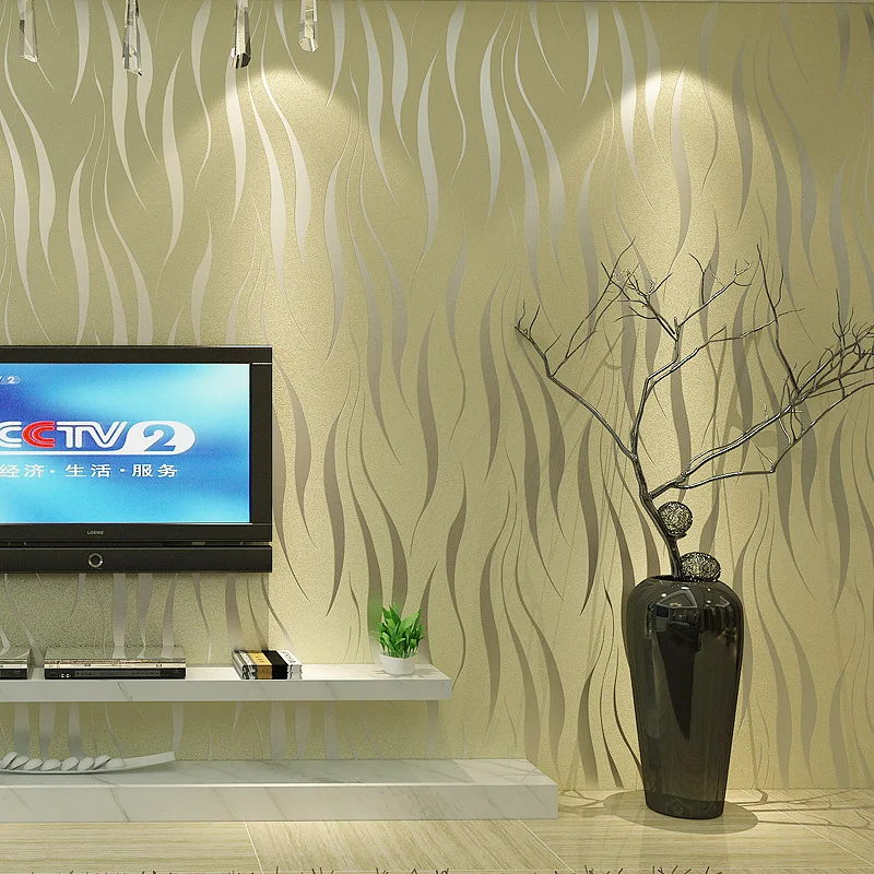 

Cheng Shuo environmental water ripple non-woven wallpaper background wall 3D bedroom stereo flocking wallpaper