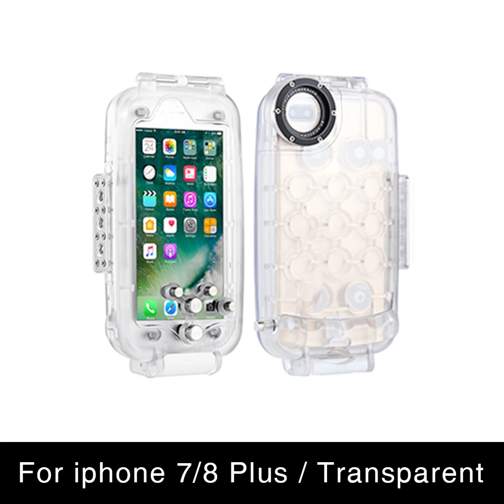 ET Дайвинг телефон Корпус для IPhone 7/8 7/8 Plus X 40 m/130ft профессиональный водонепроницаемый подводный защитный чехол для IPhone - Цвет: Transp For iphone78s