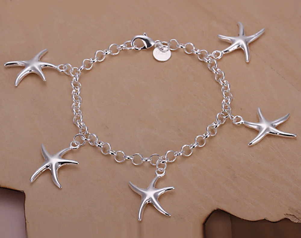 925 Высококачественный простой серебряный браслет с подвесками браслет с кристаллами женские серебряные браслеты-цепочки для женщин ювелирные изделия бижутерия подарок S038