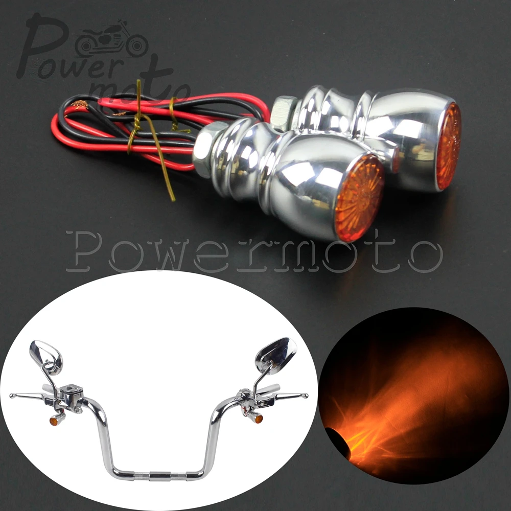 Серебристая мотоциклетная Янтарная мини лампа с поворотным сигналом