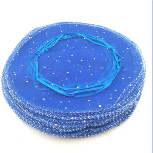 Royal blue 100 шт Диаметр 26 см Drawable белые круглые сумки из органзы свадебное Рождественское украшение, подарок сумки ювелирные изделия упаковка сумки и сумки - Цвет: Royal blue