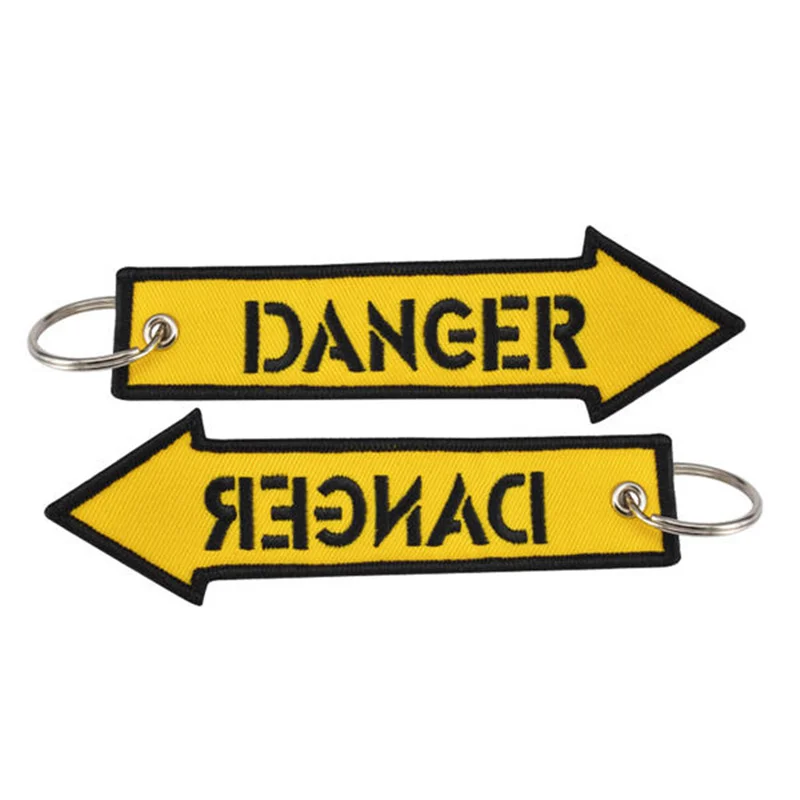 Doreen Box Danger Rescue Желтые Модные Рок бирки для связки ключей брелок Прямоугольник