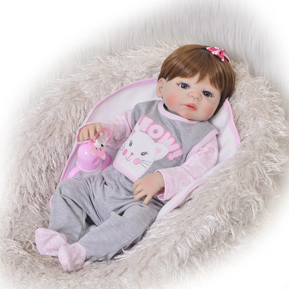 

Кукла DollMai reborn 23 "57 см полностью силиконовая кукла reborn baby-игрушки для девочек для детей подарок bebes reborn corpo de silicone inteiro