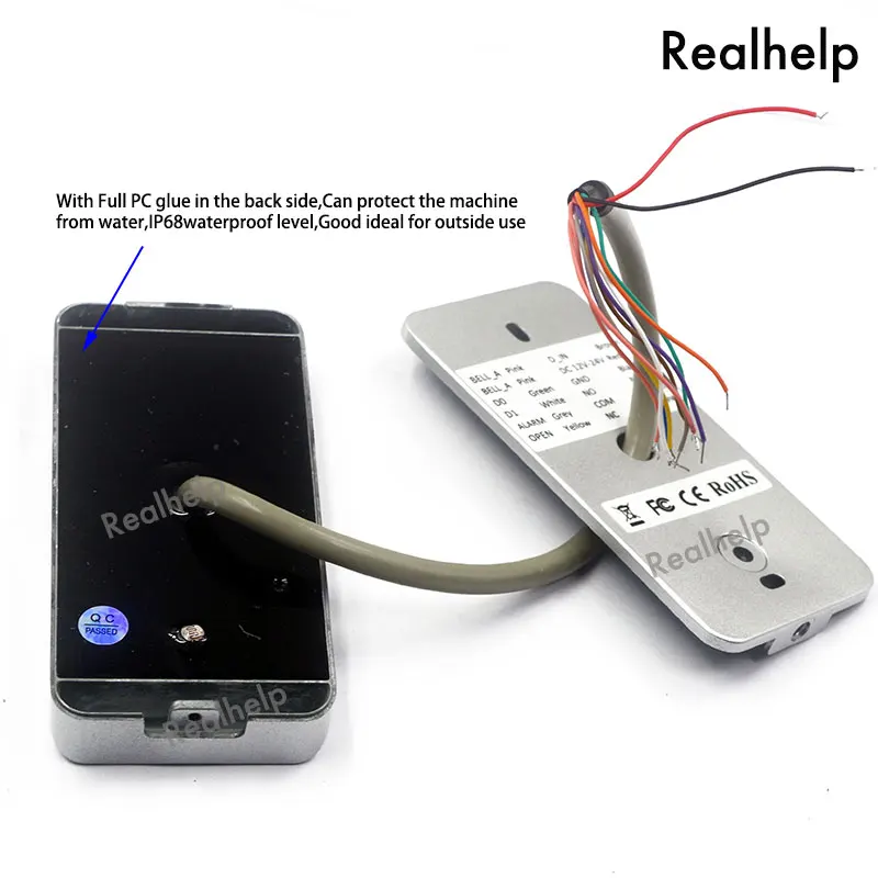 

Metal Stainless steel Rfid card Reader IP68 Waterproof Outdoors Use 2000Users WG input and output 12V/24V DC and AC