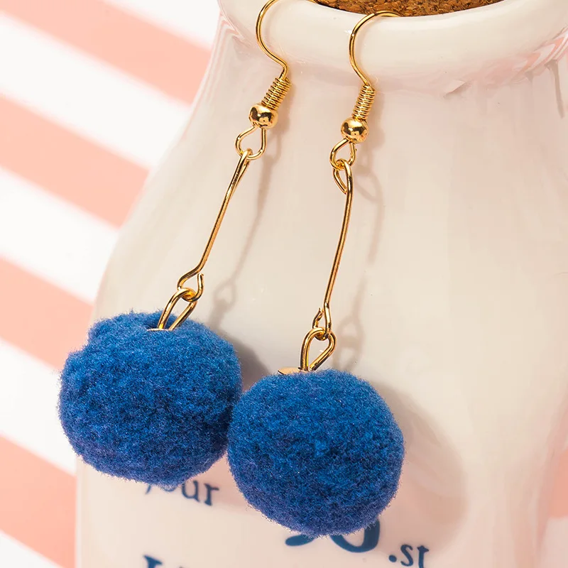 Fashion Earrings Metal Real Mink Fur Ball Silver Earring Flower for Women and Girls Drop | Украшения и аксессуары