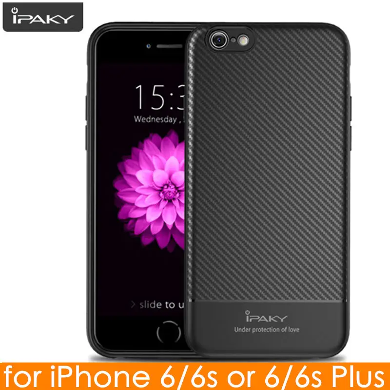 Оригинальный Чехол IPAKY из углеродного волокна для iPhone 6 6s Plus Гибридный