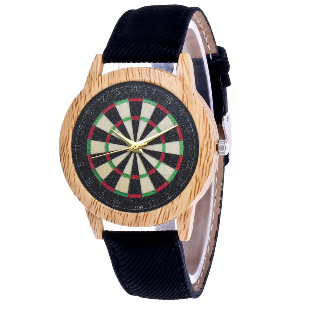 Женские кварцевые наручные часы Dart Board модные черные джинсовые на ремешке в стиле