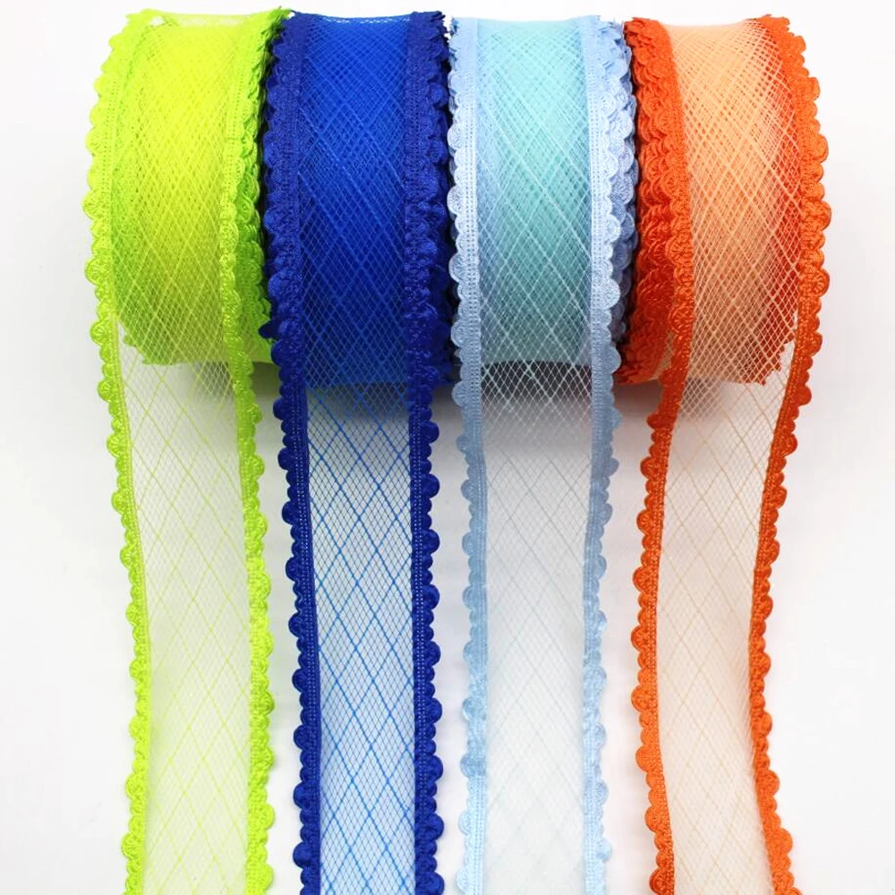 Кружевная лента сделай сам сетчатая пряжа для волос с тиснением по краям одежды