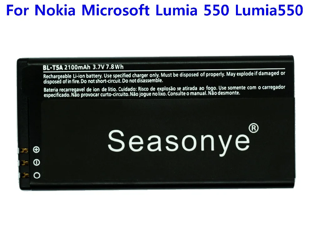 Seasonye 2100mAh / 7.8Wh BL T5A BLT5A телефонный Сменный аккумулятор для Nokia Microsoft Lumia 550