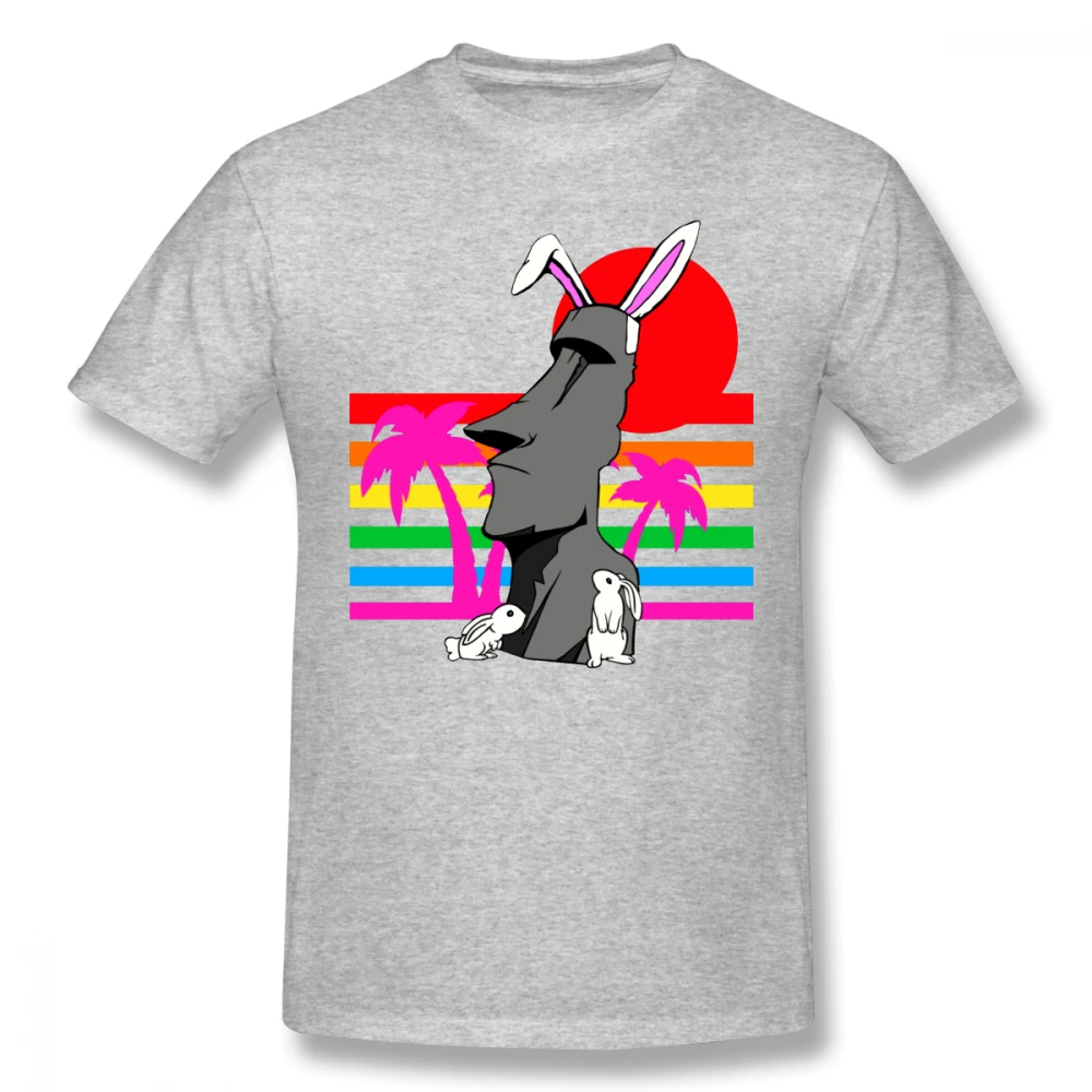 Easter Island Mystery Vaporwave Aesthetic T-shirt For Men Plus Size Custom Group Tshirt | Мужская одежда