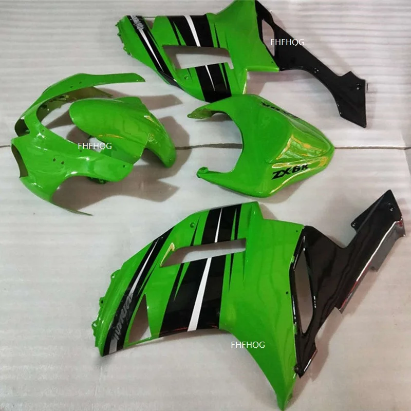 Обтекатели из АБС-пластика зеленые черные для мотоциклов ZX6R 636 07 08 2007 2008 Kawasaki Ninja