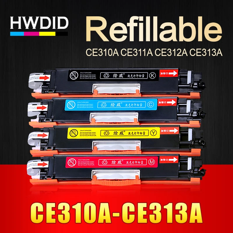 HWDID 1 шт. 126A/a CE310 CE310A 313A 126 тонер картридж совместимый для HP LaserJet Pro CP1025 M275 MFP M175a M175nw