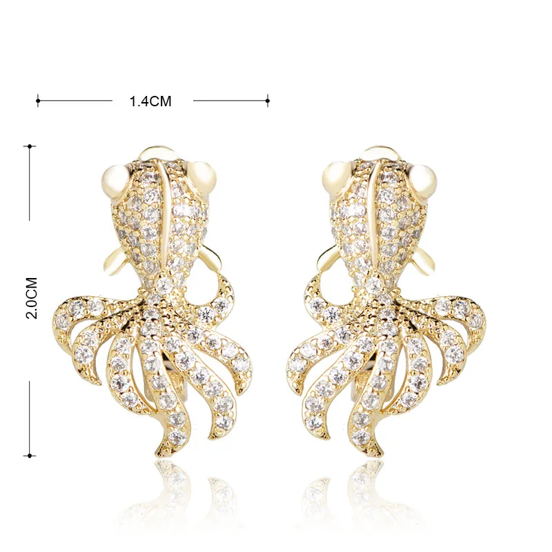 Женские и женские серьги-пусеты MECHOSEN каваи маленькие серьги-Осьминог с блестящим