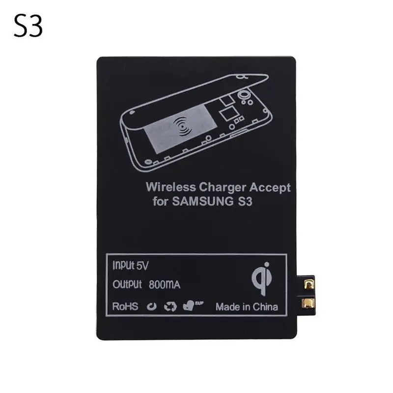 Qi беспроводной зарядный приемник для Samsung Galaxy S3 S4 S5 Note 2 3 4 Cooper Coil 5V 800mAh выход