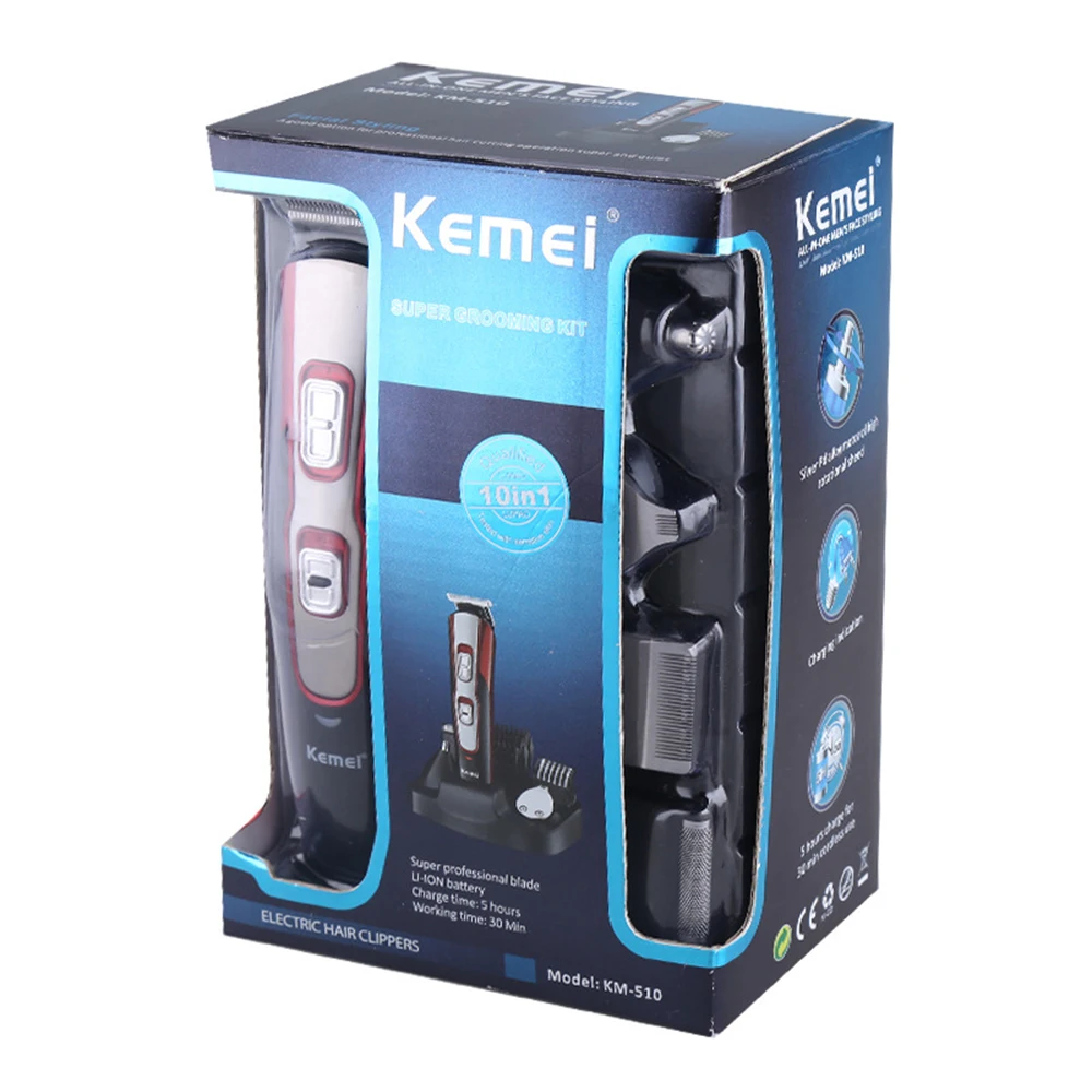 Kemei 5 в 1 профессиональная бритвенная машинка для стрижки волос триммер бороды