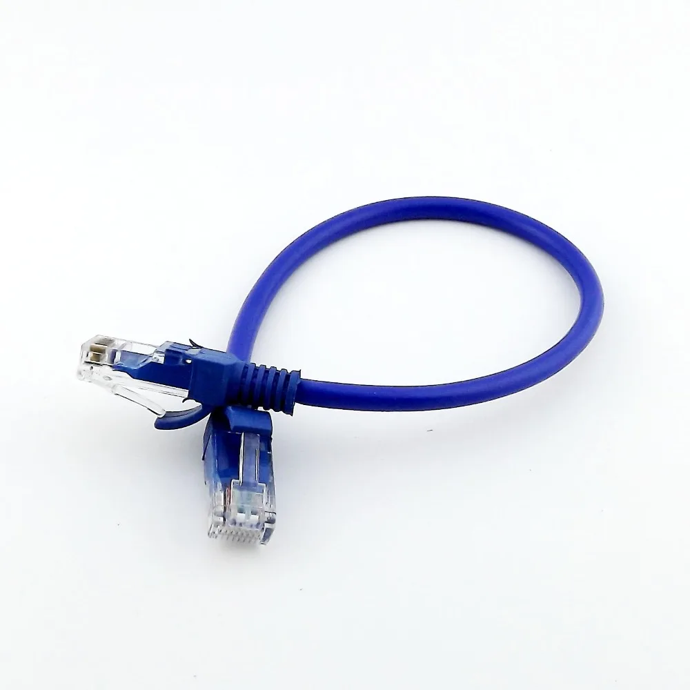 

10pcs Network Cable Line Cat5E RJ45 Patch Cable Ethernet Internet Lan Cord Blue 20cm