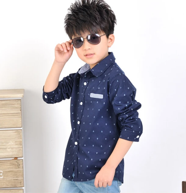 Коллекция 2017 года брендовая блуза с принтом для мальчиков на осень и весну