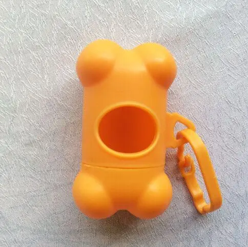 orange Корм для питомцев, собаки дозатор мешков для милые кости Форма чехол для Pooper Scooper мусорные мешки держатель очистить Уход за лошадьми для домашних животных eco-friendly - Цвет: orange