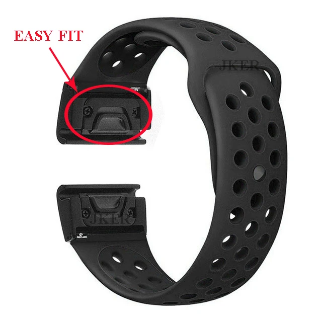 Black 22 26 мм силиконовый ремешок для часов Легкий Быстрый ремешок для Garmin Fenix 3 3HR/Fenix 5X/Fenix 5X Plus/S60/D2/MK1/Fenix 5/Fenix 5 Plus - Цвет: Black