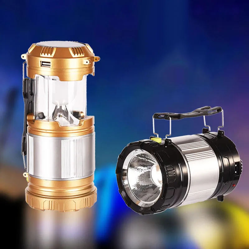 Solar LED Camping Lantern Portable Outdoor Rechargeable Tent Lamp Foldaway Handheld Flashlights SMN88 | Спорт и развлечения