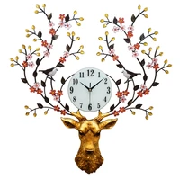 nordic artistic deer head antique large wall clock for living room watch wall modern design creative clocks home decoration5k536