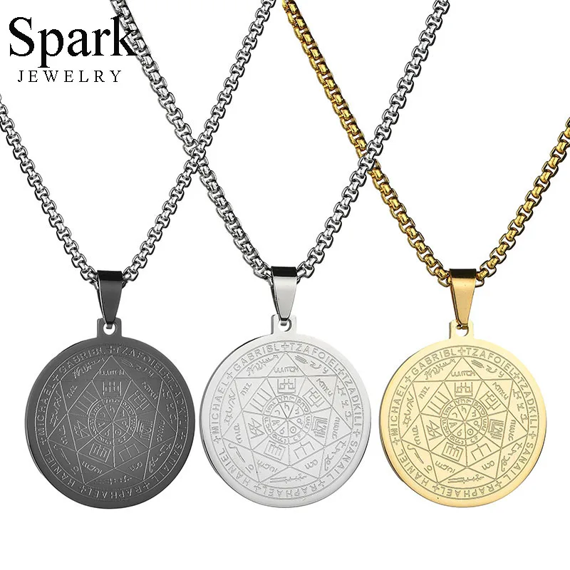 Винтажный талисман из нержавеющей стали Spark шестиконечная подвеска ожерелье 3
