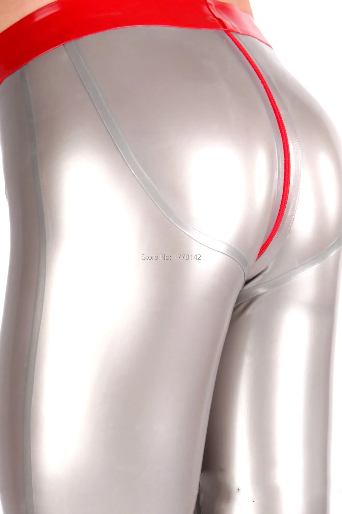 Latex Trousers 3D hips Crotch Zip Men With Trims Customized |