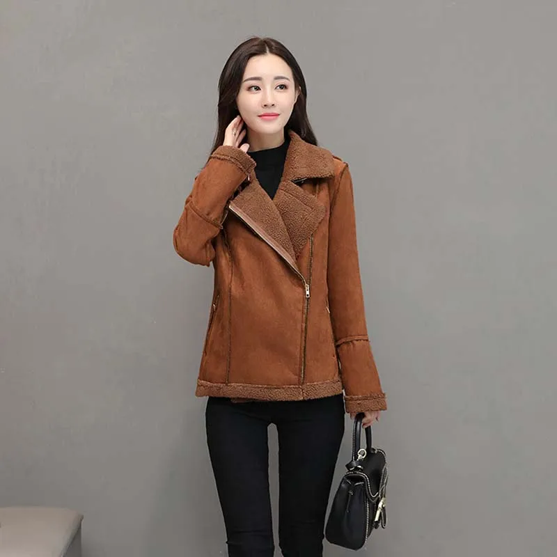 2017 зимнее женское толстое замшевое Пальто меховое пальто из овечьей шерсти