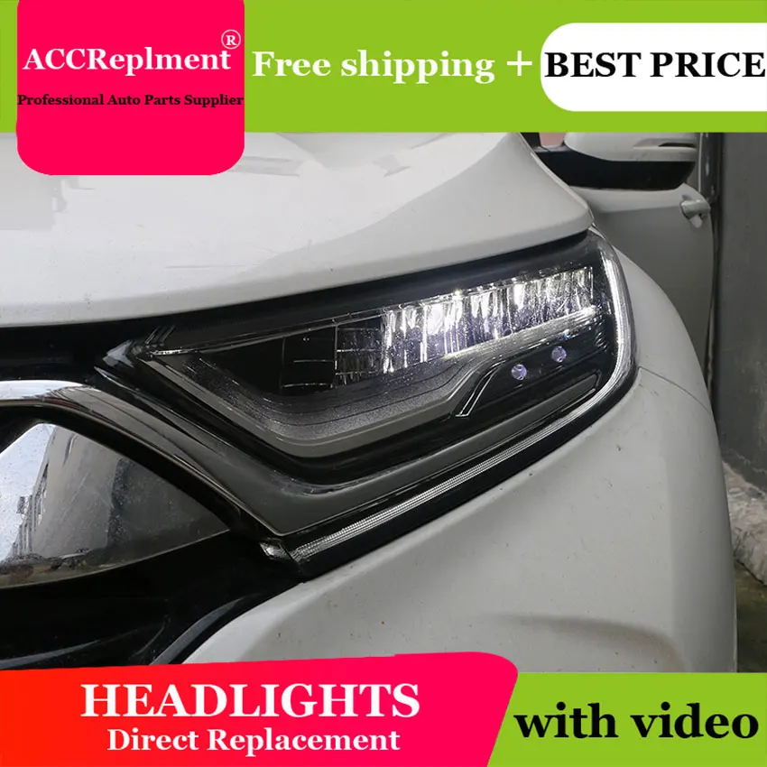 

car styling For Honda CRV headlights angel eyes 2017-2019 For Honda CRV LED light bar Q5 bi xenon lens LED Bulb projector