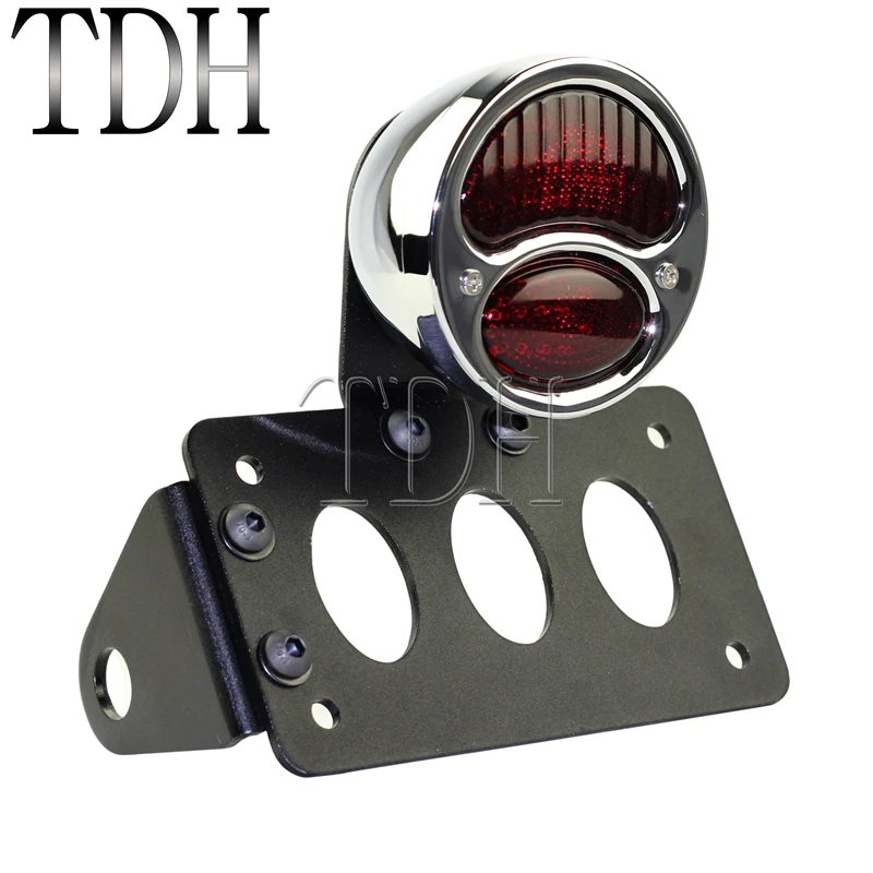 Черный/хромированный Кронштейн для номерного знака мотоцикла задние фонари