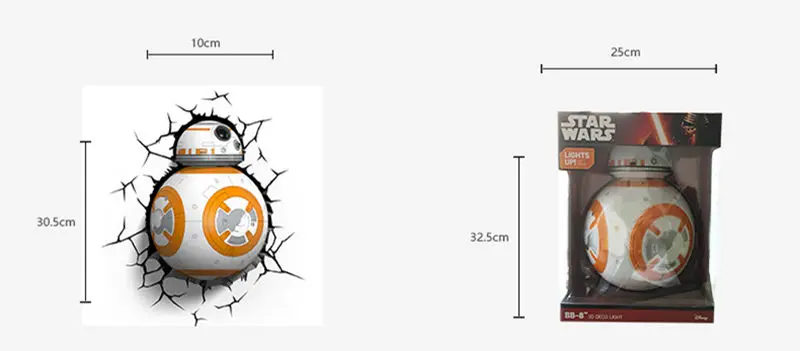 [Топ] Креативные войны BB 8 фигурки роботов Модель 3D Настенный светильник