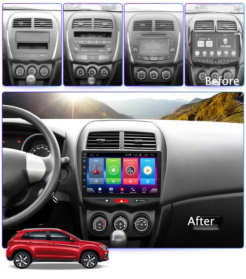 Полный сенсорный экран автомобиля Android 8,1 радио плеер для MITSUBISHI ASX 2013- gps навигация Видео Мультимедиа Встроенный Bluetooth