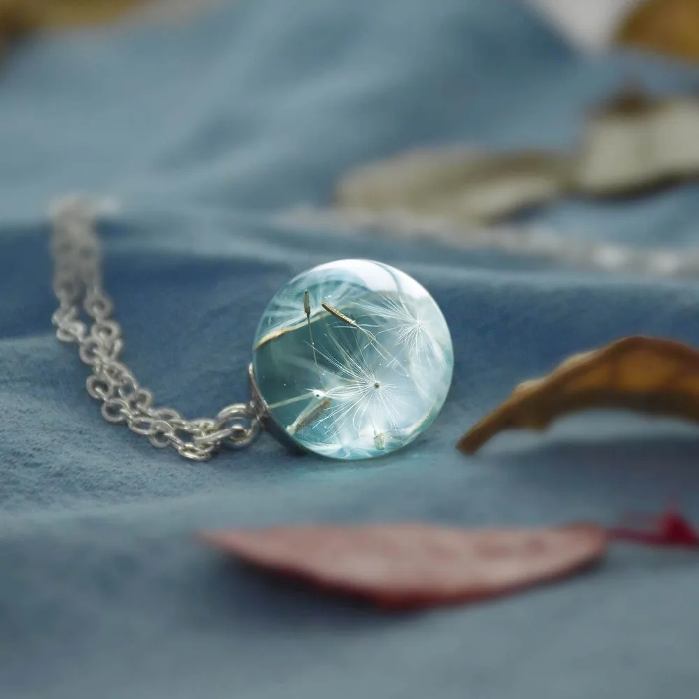 Цепочка с подвеской в виде натуральных сушеных цветов|Ожерелья подвеской| |