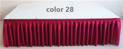 28 burgundy Ледяной шелк шифон белый цвет свадебный стол юбка Вечерние Банкетный сценический стол юбка скатерть декоративная - Color: 28 burgundy