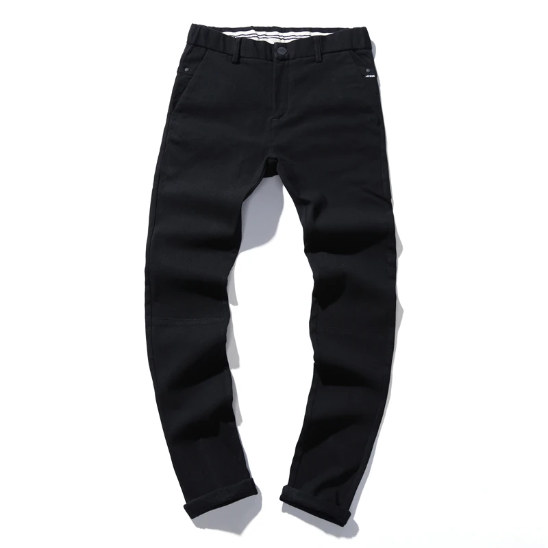 Модные Плюс бархат Зима Теплая Тонкий Мужчин Брюки Маленькие Ноги Тощие Длинные