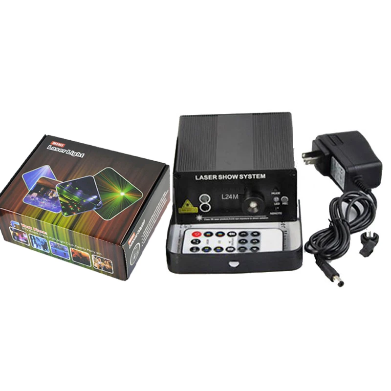 Звуковая активация 24 В 1 зеленый синий лазер Вечеринка пол Танцы свет с ИК