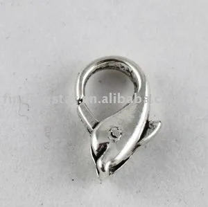 

FREE SHIPPING 50PCS Tibetan Silver Color dolphin lobster clasp Clasp33