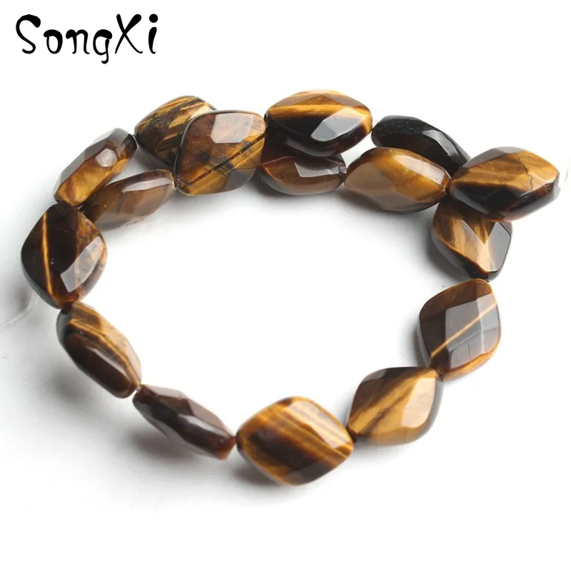10*13mm 7.5'' Rhombic Turquoises Jades Sandstone DIY Bracelet Necklace Loose Spacer Beads Quartz For Jewelry Making | Украшения и